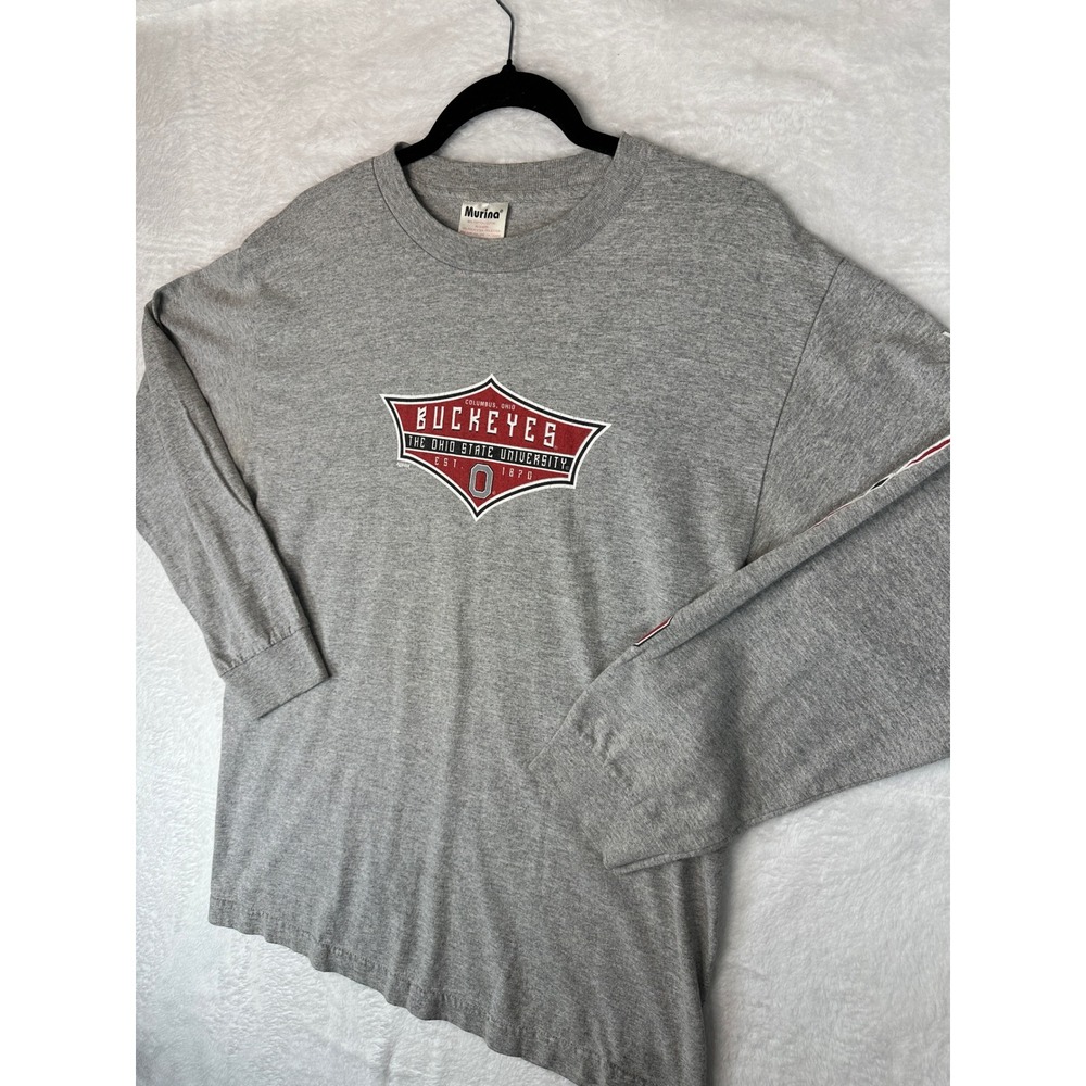 Murina Ohio State Buckeyes Vintage Shirt Mens Medium Gray Long Sleeve
